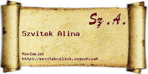 Szvitek Alina névjegykártya